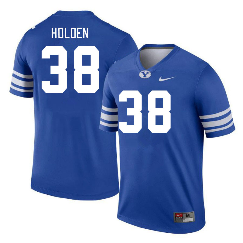Men #38 Tanner Holden BYU Cougars College Football Jerseys Stitched-Royal